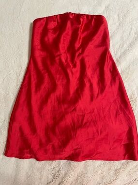 Show Me Your MuMu Vibrant Red Satin Dress with Tag